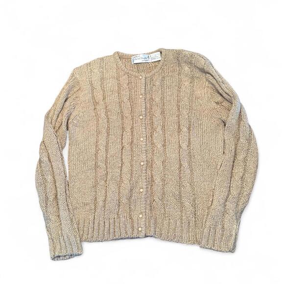 Sweaters - Vintage Sarah Bentley brown cable knit cardigan